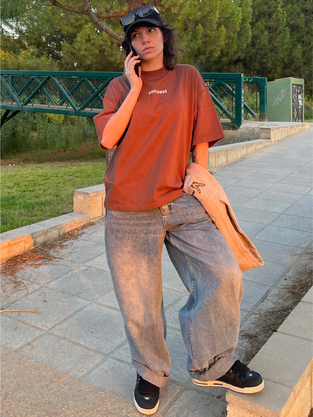 Camiseta Oversized Coffee Marrón