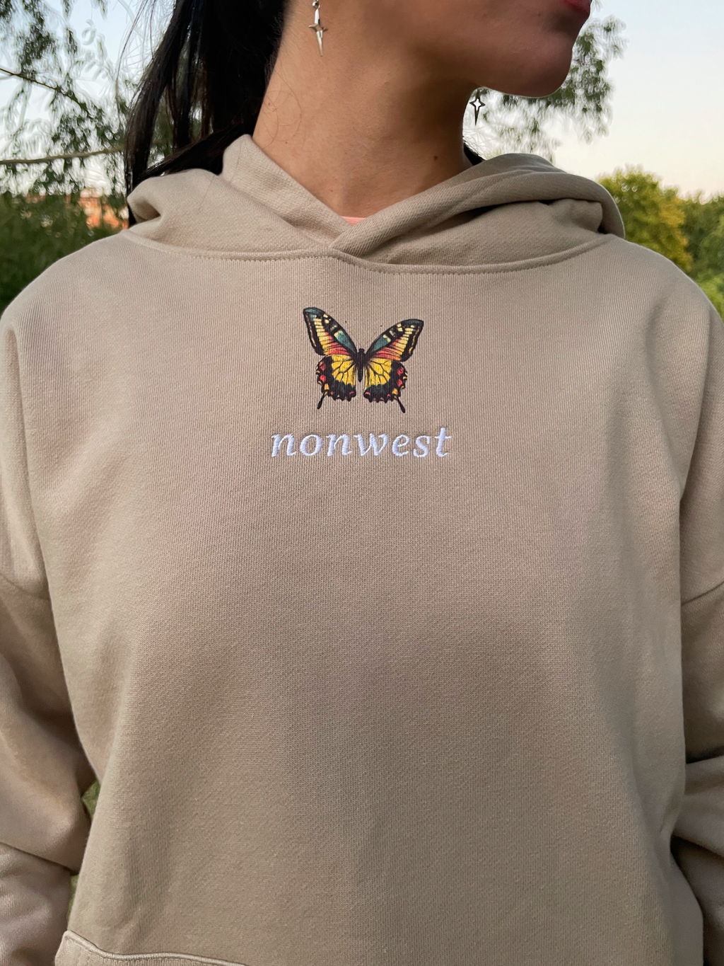 Hoodie Butterfly Taupe