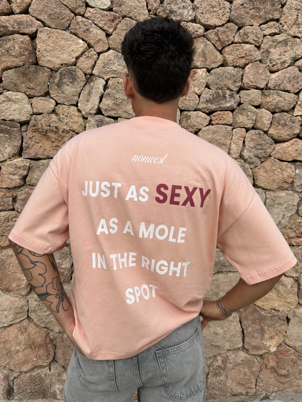 Camiseta Oversized Sexy Rosa Arcilla